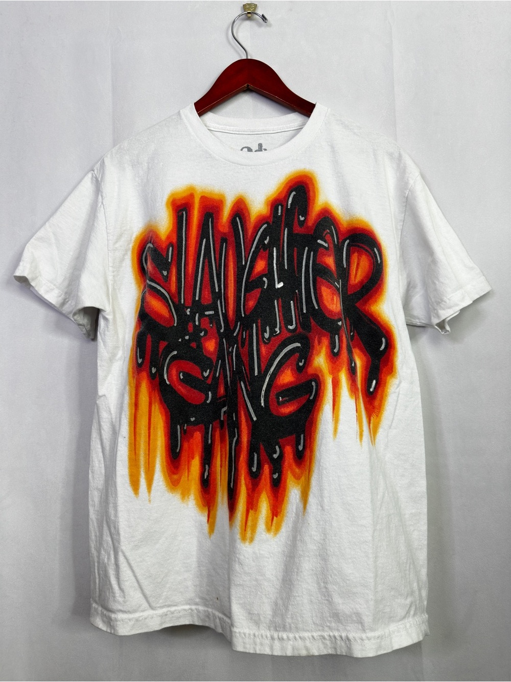 Official 21 Savage x Drake Slaughter Gang Graffiti Shirt Large White Unisex Top